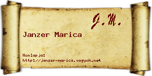 Janzer Marica névjegykártya